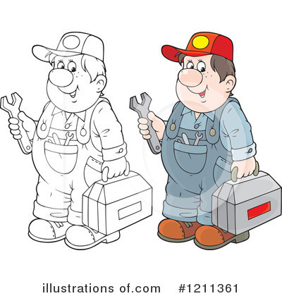 Royalty-Free (RF) Mechanic Clipart Illustration by Alex Bannykh - Stock Sample #1211361