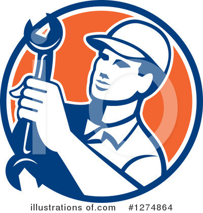 Royalty-Free (RF) Mechanic Clipart Illustration by patrimonio - Stock Sample #1274864