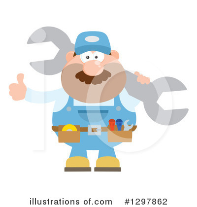 Royalty-Free (RF) Mechanic Clipart Illustration by Hit Toon - Stock Sample #1297862
