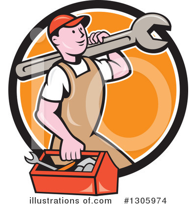 Royalty-Free (RF) Mechanic Clipart Illustration by patrimonio - Stock Sample #1305974