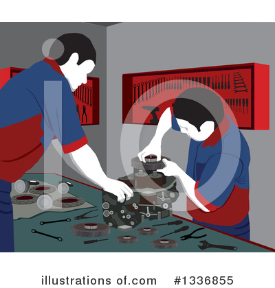 Royalty-Free (RF) Mechanic Clipart Illustration by David Rey - Stock Sample #1336855