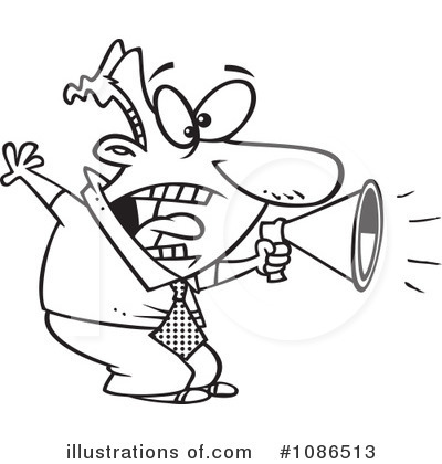 Royalty-Free (RF) Megaphone Clipart Illustration by toonaday - Stock Sample #1086513