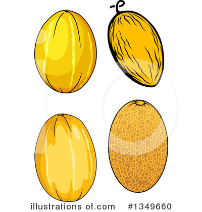 Canary Melon Clipart #1349660 by Vector Tradition SM