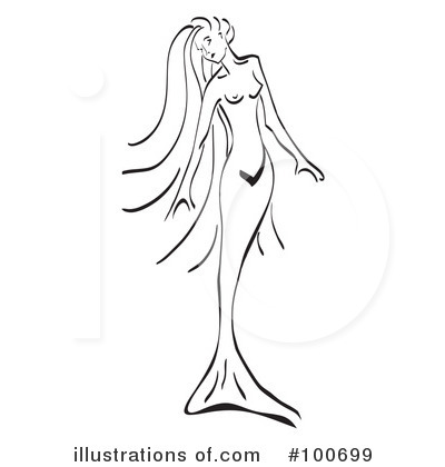 Royalty-Free (RF) Mermaid Clipart Illustration by MilsiArt - Stock Sample #100699