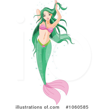 Royalty-Free (RF) Mermaid Clipart Illustration by Pushkin - Stock Sample #1060585