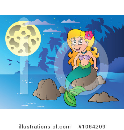 Royalty-Free (RF) Mermaid Clipart Illustration by visekart - Stock Sample #1064209