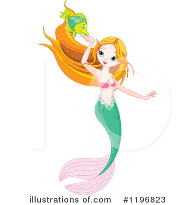 Royalty-Free (RF) Mermaid Clipart Illustration by Pushkin - Stock Sample #1196823