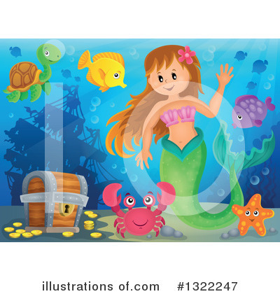 Royalty-Free (RF) Mermaid Clipart Illustration by visekart - Stock Sample #1322247