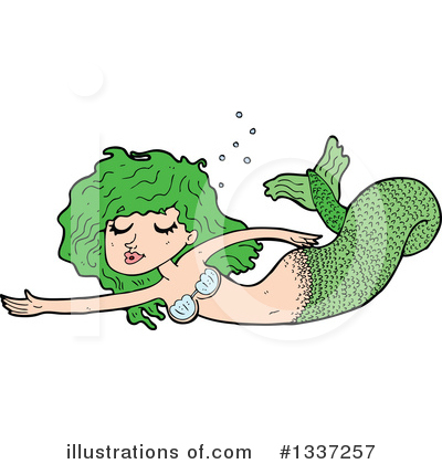 Royalty-Free (RF) Mermaid Clipart Illustration by lineartestpilot - Stock Sample #1337257