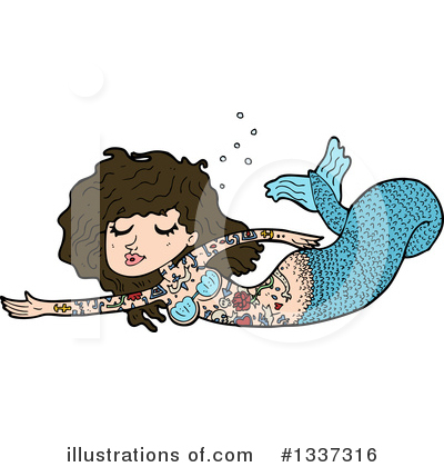 Royalty-Free (RF) Mermaid Clipart Illustration by lineartestpilot - Stock Sample #1337316