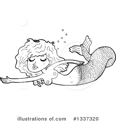 Royalty-Free (RF) Mermaid Clipart Illustration by lineartestpilot - Stock Sample #1337320