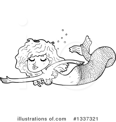 Royalty-Free (RF) Mermaid Clipart Illustration by lineartestpilot - Stock Sample #1337321
