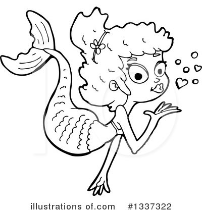 Royalty-Free (RF) Mermaid Clipart Illustration by lineartestpilot - Stock Sample #1337322