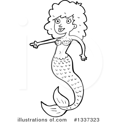 Royalty-Free (RF) Mermaid Clipart Illustration by lineartestpilot - Stock Sample #1337323