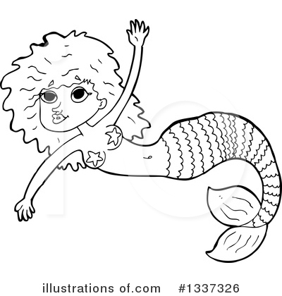 Royalty-Free (RF) Mermaid Clipart Illustration by lineartestpilot - Stock Sample #1337326