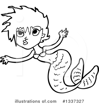 Royalty-Free (RF) Mermaid Clipart Illustration by lineartestpilot - Stock Sample #1337327