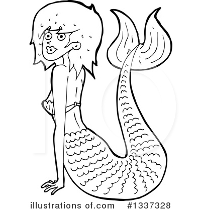 Royalty-Free (RF) Mermaid Clipart Illustration by lineartestpilot - Stock Sample #1337328