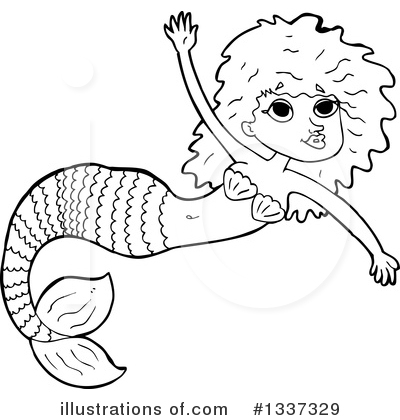 Royalty-Free (RF) Mermaid Clipart Illustration by lineartestpilot - Stock Sample #1337329