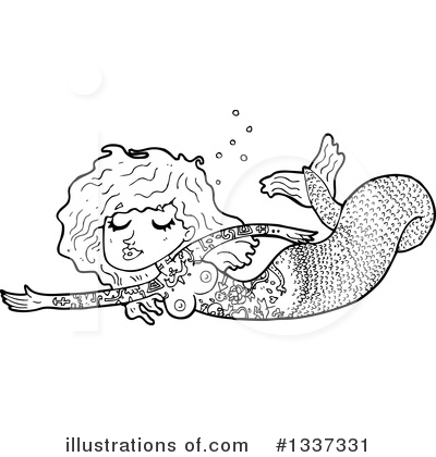 Royalty-Free (RF) Mermaid Clipart Illustration by lineartestpilot - Stock Sample #1337331