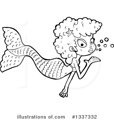 Royalty-Free (RF) Mermaid Clipart Illustration by lineartestpilot - Stock Sample #1337332
