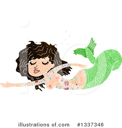 Royalty-Free (RF) Mermaid Clipart Illustration by lineartestpilot - Stock Sample #1337346