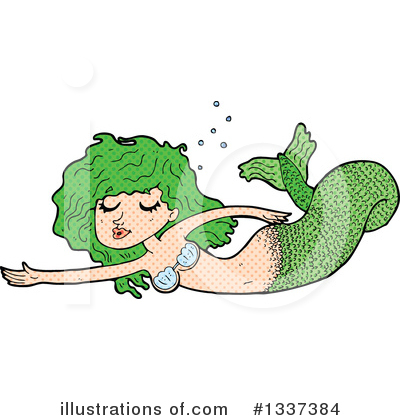 Royalty-Free (RF) Mermaid Clipart Illustration by lineartestpilot - Stock Sample #1337384