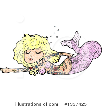 Royalty-Free (RF) Mermaid Clipart Illustration by lineartestpilot - Stock Sample #1337425