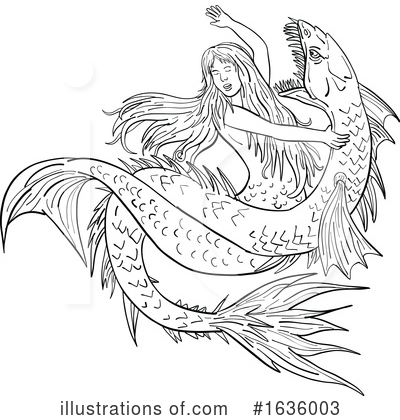 Royalty-Free (RF) Mermaid Clipart Illustration by patrimonio - Stock Sample #1636003