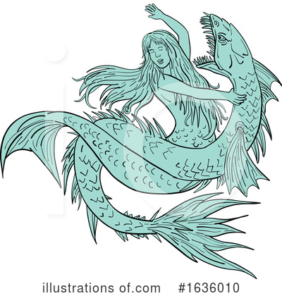 Royalty-Free (RF) Mermaid Clipart Illustration by patrimonio - Stock Sample #1636010