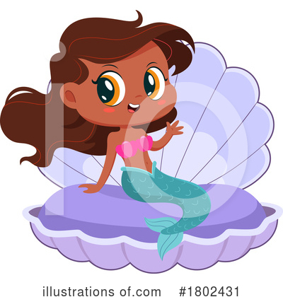 Royalty-Free (RF) Mermaid Clipart Illustration by Hit Toon - Stock Sample #1802431