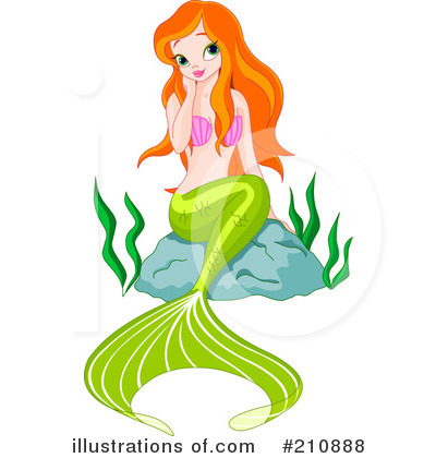 Royalty-Free (RF) Mermaid Clipart Illustration by Pushkin - Stock Sample #210888