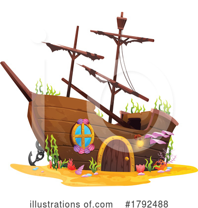 Sunken Ship Clipart #1792488 by Vector Tradition SM