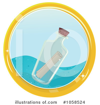 Message In A Bottle Clipart #1058524 by Melisende Vector