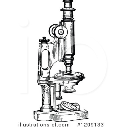 Royalty-Free (RF) Microscope Clipart Illustration by Prawny Vintage - Stock Sample #1209133