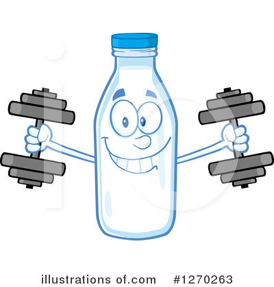 Royalty-Free (RF) Milk Bottle Character Clipart Illustration by Hit Toon - Stock Sample #1270263