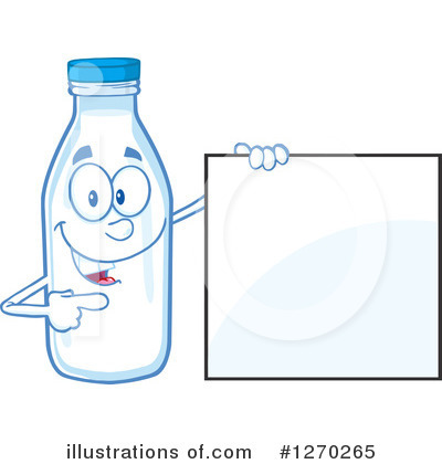 Royalty-Free (RF) Milk Bottle Character Clipart Illustration by Hit Toon - Stock Sample #1270265
