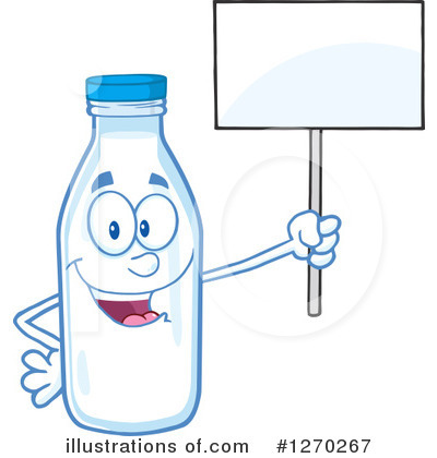 Royalty-Free (RF) Milk Bottle Character Clipart Illustration by Hit Toon - Stock Sample #1270267