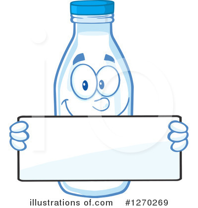 Royalty-Free (RF) Milk Bottle Character Clipart Illustration by Hit Toon - Stock Sample #1270269
