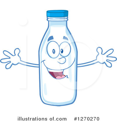 Milk Bottle Character Clipart #1270270 by Hit Toon