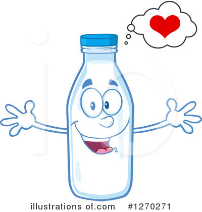 Milk Bottle Character Clipart #1270271 by Hit Toon