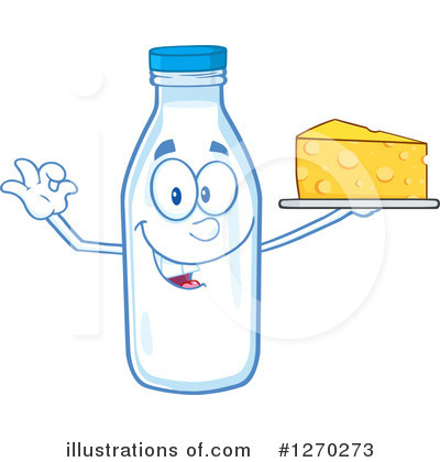 Royalty-Free (RF) Milk Bottle Character Clipart Illustration by Hit Toon - Stock Sample #1270273