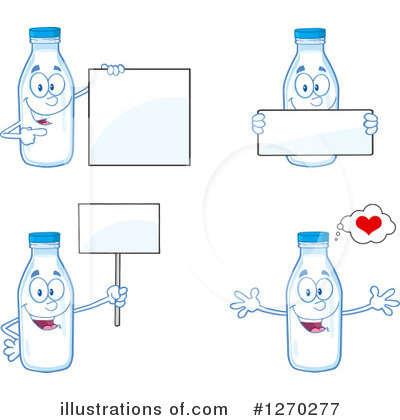 Milk Bottle Character Clipart #1270277 by Hit Toon
