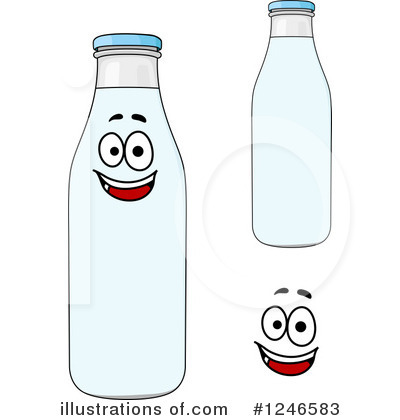 Milk Bottle Character Clipart #1246583 by Vector Tradition SM