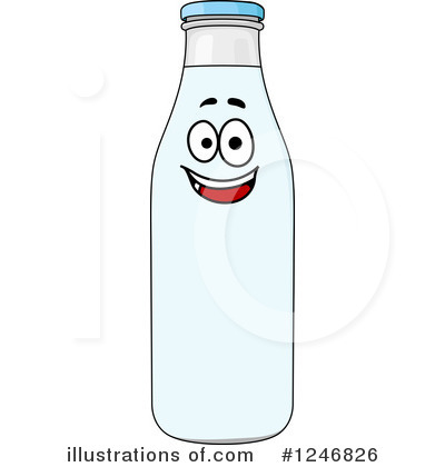 Milk Bottle Character Clipart #1246826 by Vector Tradition SM