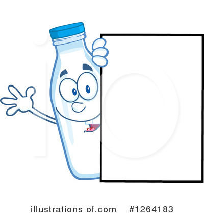 Milk Bottle Character Clipart #1264183 by Hit Toon