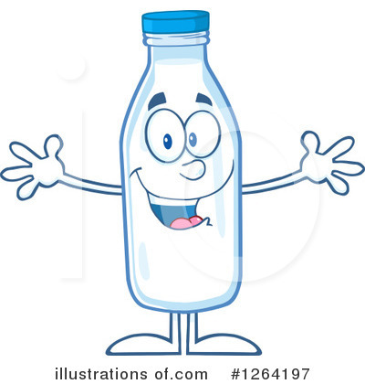 Milk Bottle Character Clipart #1264197 by Hit Toon
