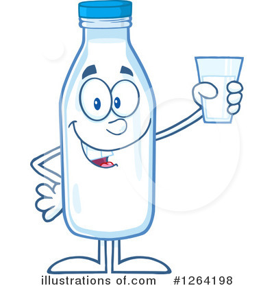 Milk Bottle Character Clipart #1264198 by Hit Toon