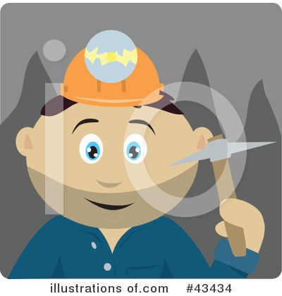 Royalty-Free (RF) Miner Clipart Illustration by Dennis Holmes Designs - Stock Sample #43434