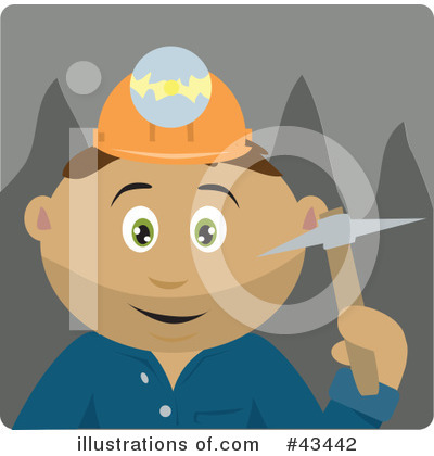 Royalty-Free (RF) Miner Clipart Illustration by Dennis Holmes Designs - Stock Sample #43442