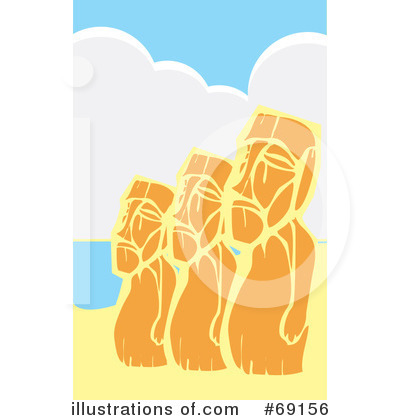 Royalty-Free (RF) Moai Clipart Illustration by xunantunich - Stock Sample #69156